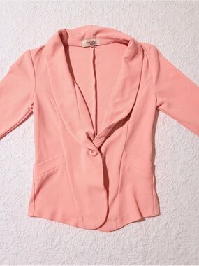 Charlotte Russe | Women’s Small | Blush Pink Ruched Sleeve Blazer | Made In USA